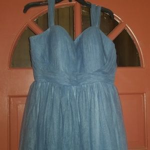 Dusty blue bridesmaid dress